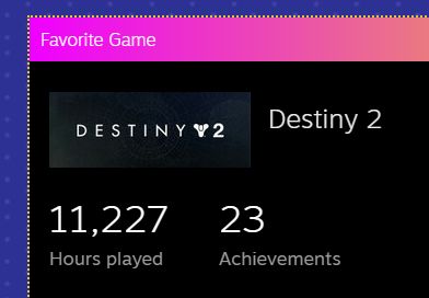 A screenshot (taken 12/11/2025) of my Destiny 2 playtime on Steam, 11,227 hours. I don't think it's accurate.