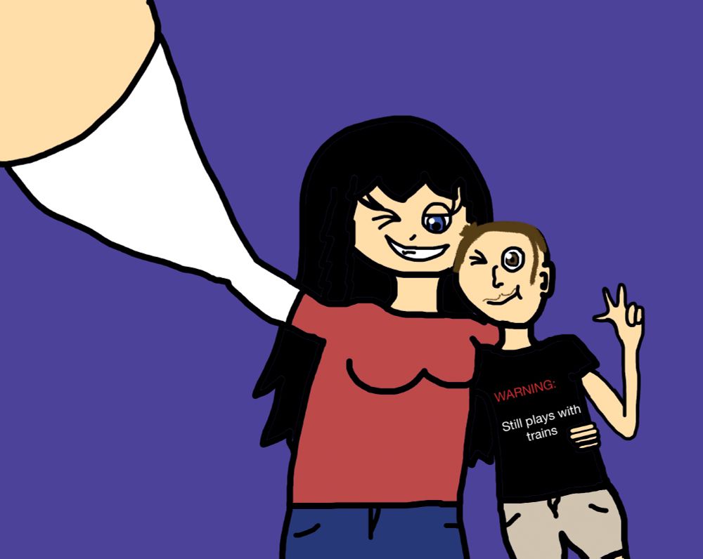 Roopie taking a selfie with Chris.