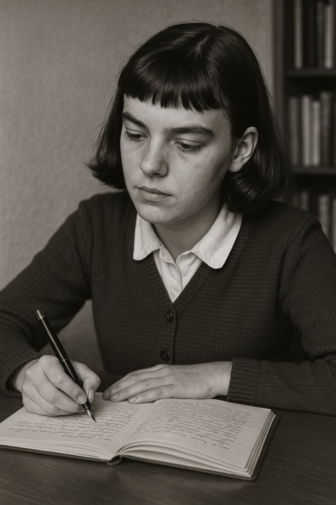 ki-generiertes bild einer jungen ingeborg bachmann