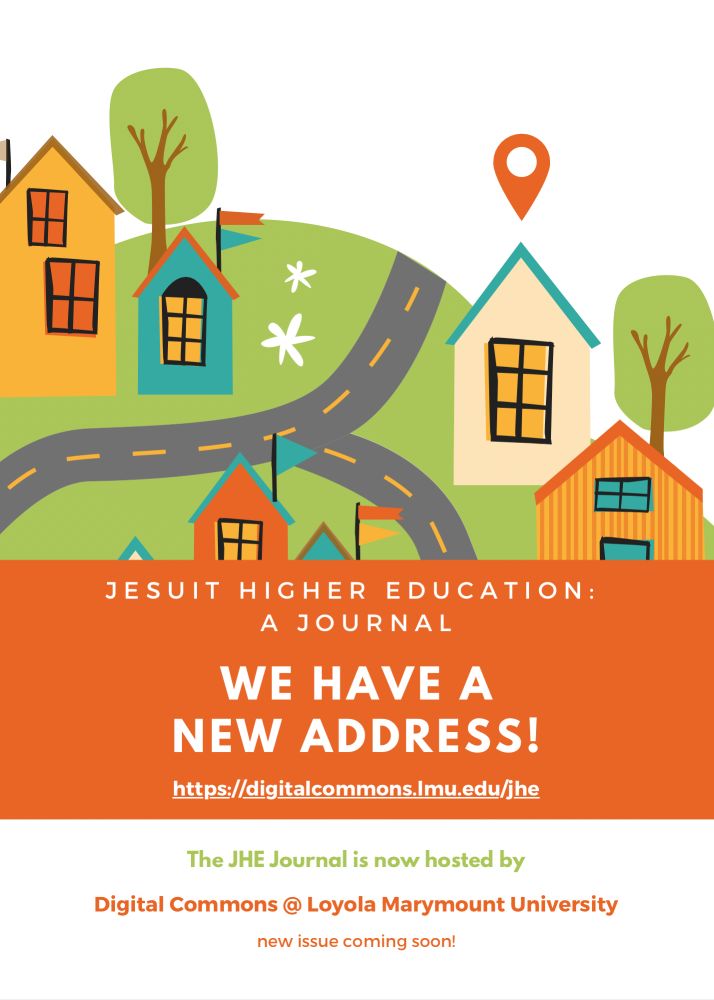 Image of a house location in a neighborhood. Jesuit Higher Education: A Journal announces their new web address at digitalcommons.lmu.edu/jhe
