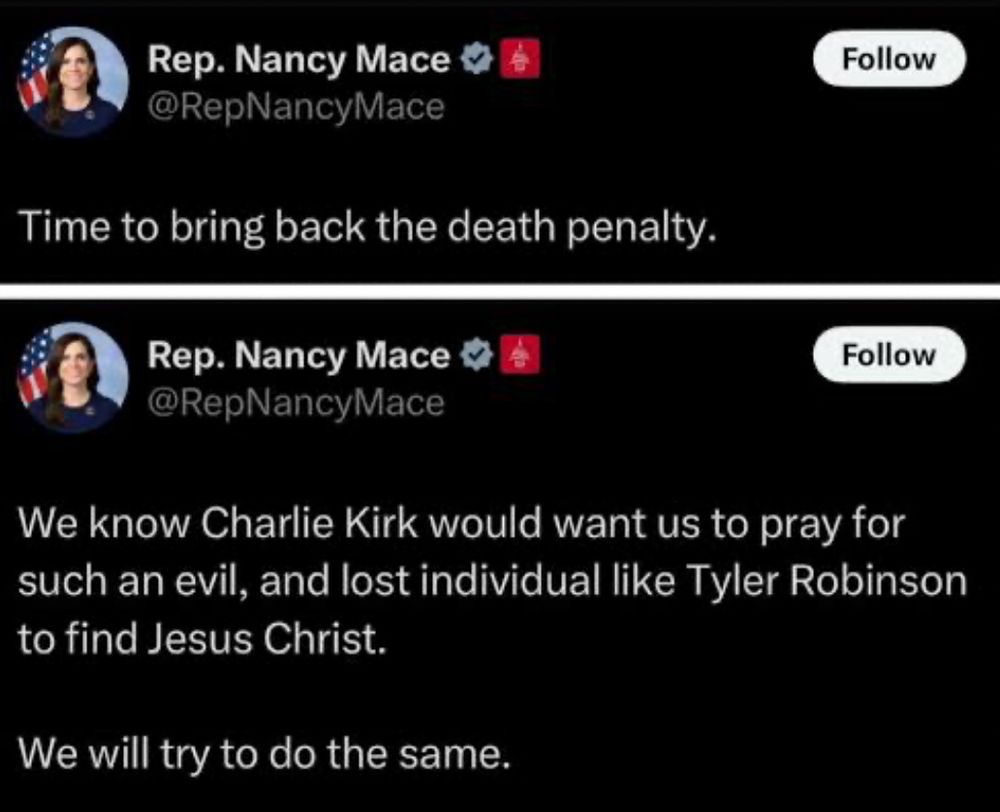 Fascist Nancy Mace’s hypocritical tweets 