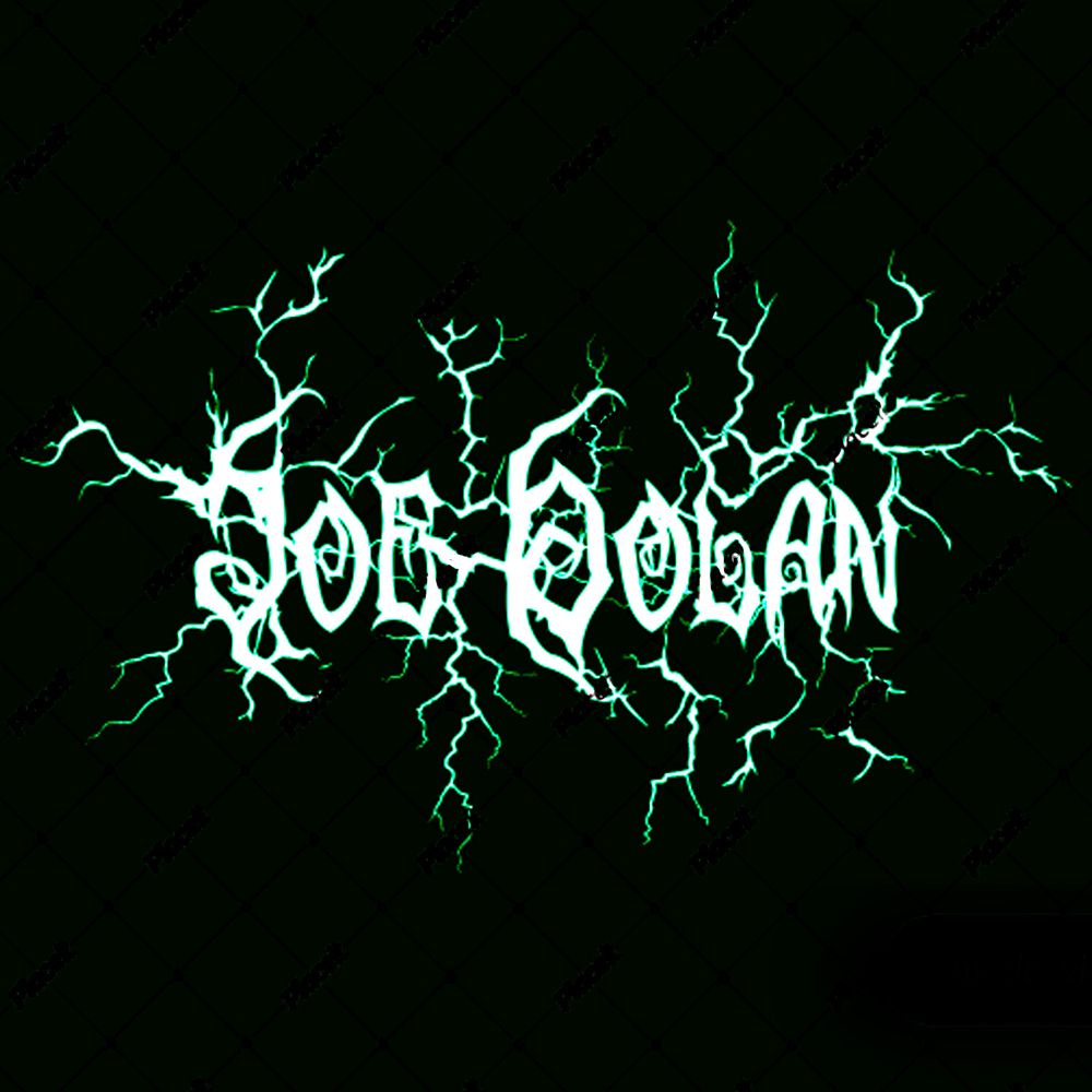 Joe Dolan shirt in the style of a death metal band logo