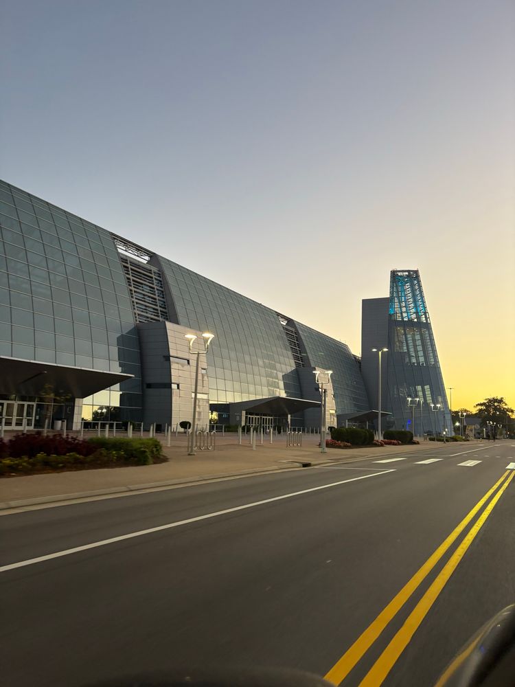 The Virginia Beach convention center at sunrise