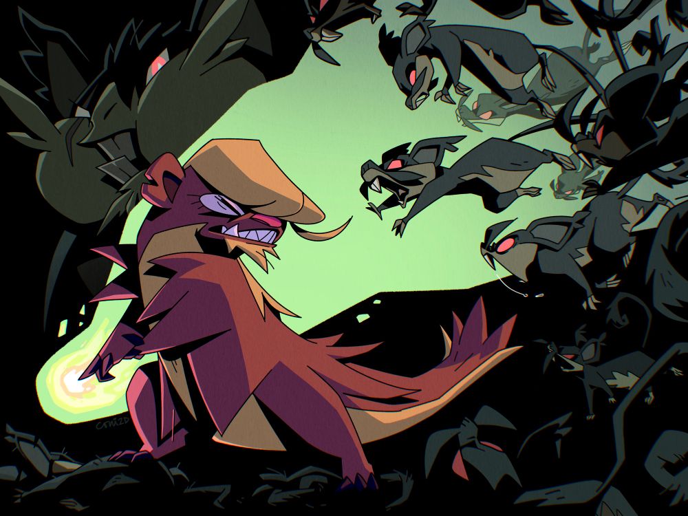 Detective gumshoos is ambushed by a mob of alolan rattatas