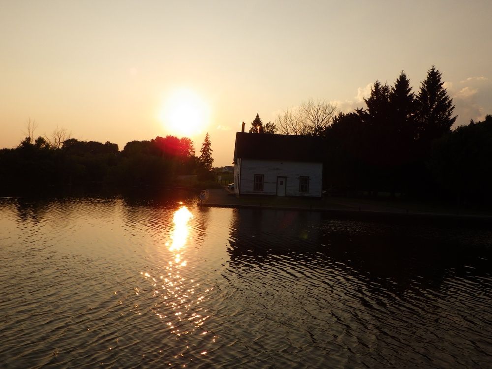 Sunset over the Rideau Canal at Hartwell's Locks.
