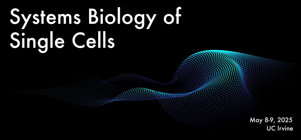 
Banner picture of a manifold emergent from a population of points, with the text: 
Systems biology of single cells, May 8-9 2025, UC Irvine
