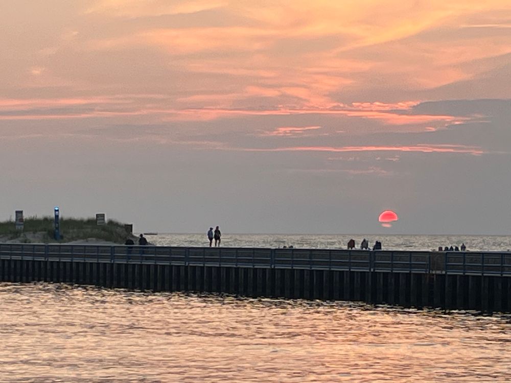 The sunset over Lake Michigan tonight 