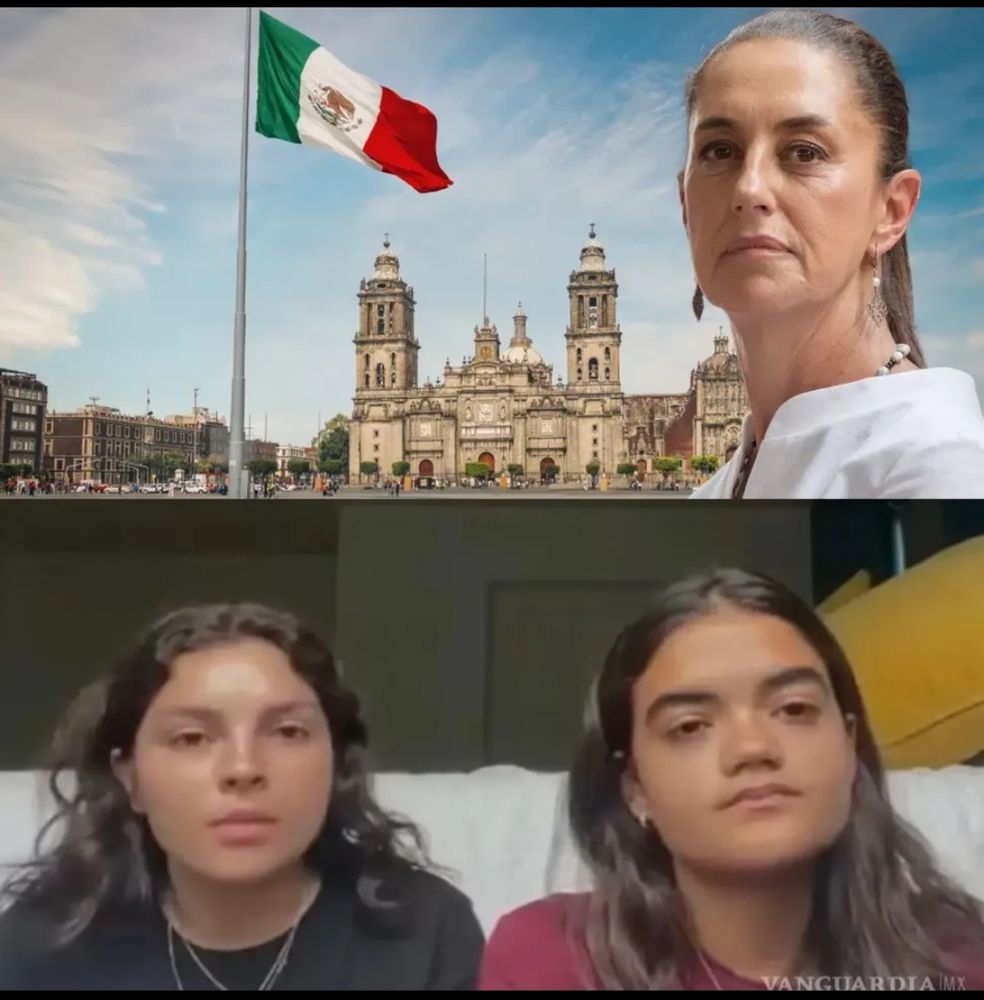Picture of Mexican President and two brave Mexican girls—Zarate and Garcia, who helped to save people.