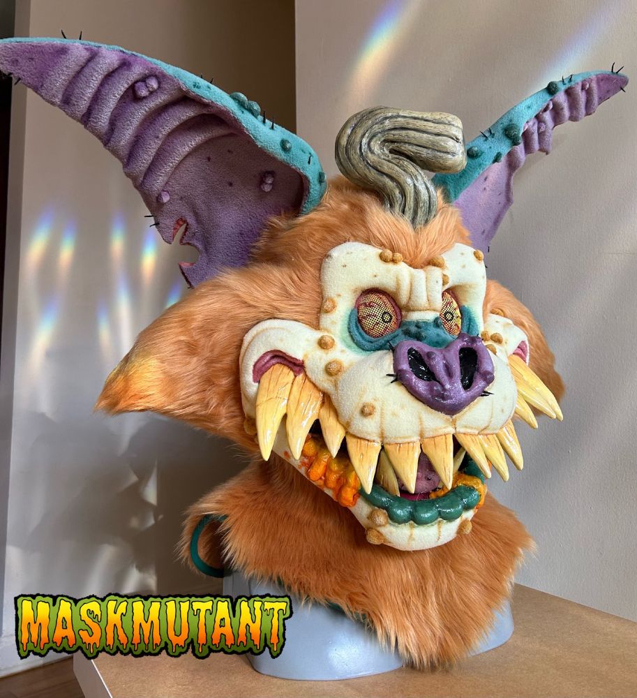 Bat mask completed last month, Just in time for not only fall, but for Halloween! I'll post the full photo shoot soon. This pic alone doesn’t do his details justice!