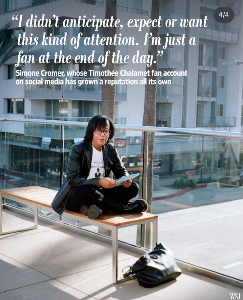 "I didn't anticipate, expect or want this kind of attention. I'm just a fan at the end of the day."
Simone Cromer, whose Timothée Chalamet fan account on social media has grown a reputation all its own
