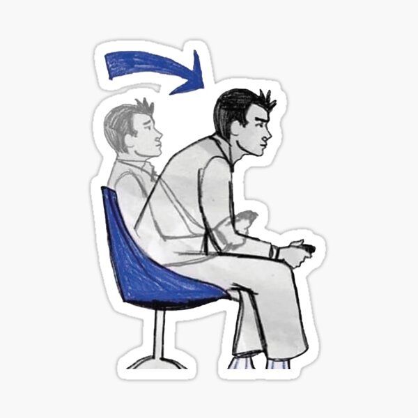 guy leaning forward in seat - "locking in"