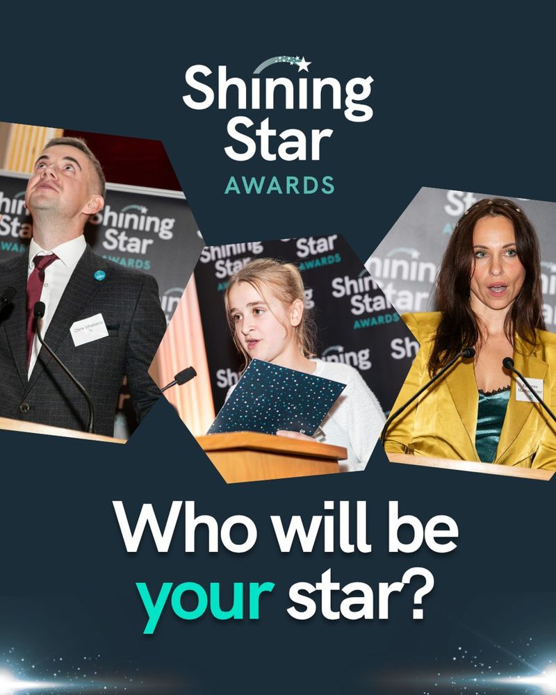 Graphic with images of three shining star winners. Text reads 'Shining Star Awards. Who will be your star?'