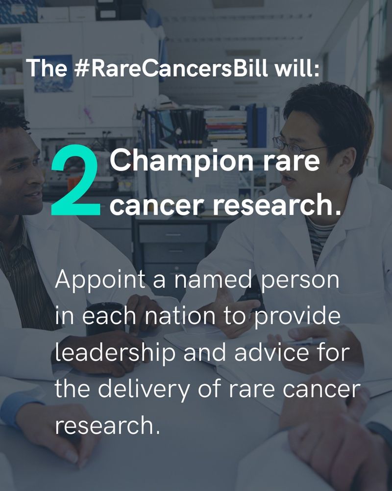 Text reads: "The #RareCancersBill will: Enhance orphan drug incentives. Ensure life-saving treatments reach patients."