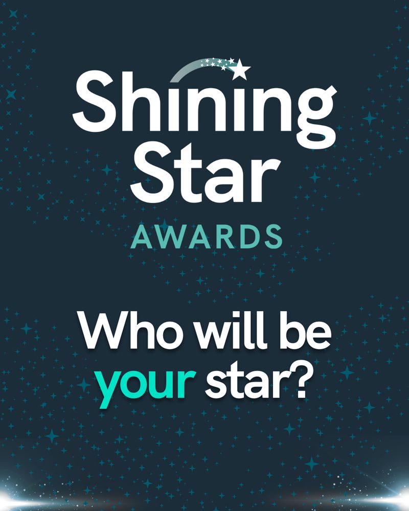 Shining Star Awards logo on dark blue background. Text reads 'Who will be your star?'