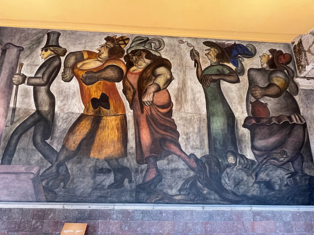 Orozco mural depicting women of the oligarchy.   very mar-a-lago vibes