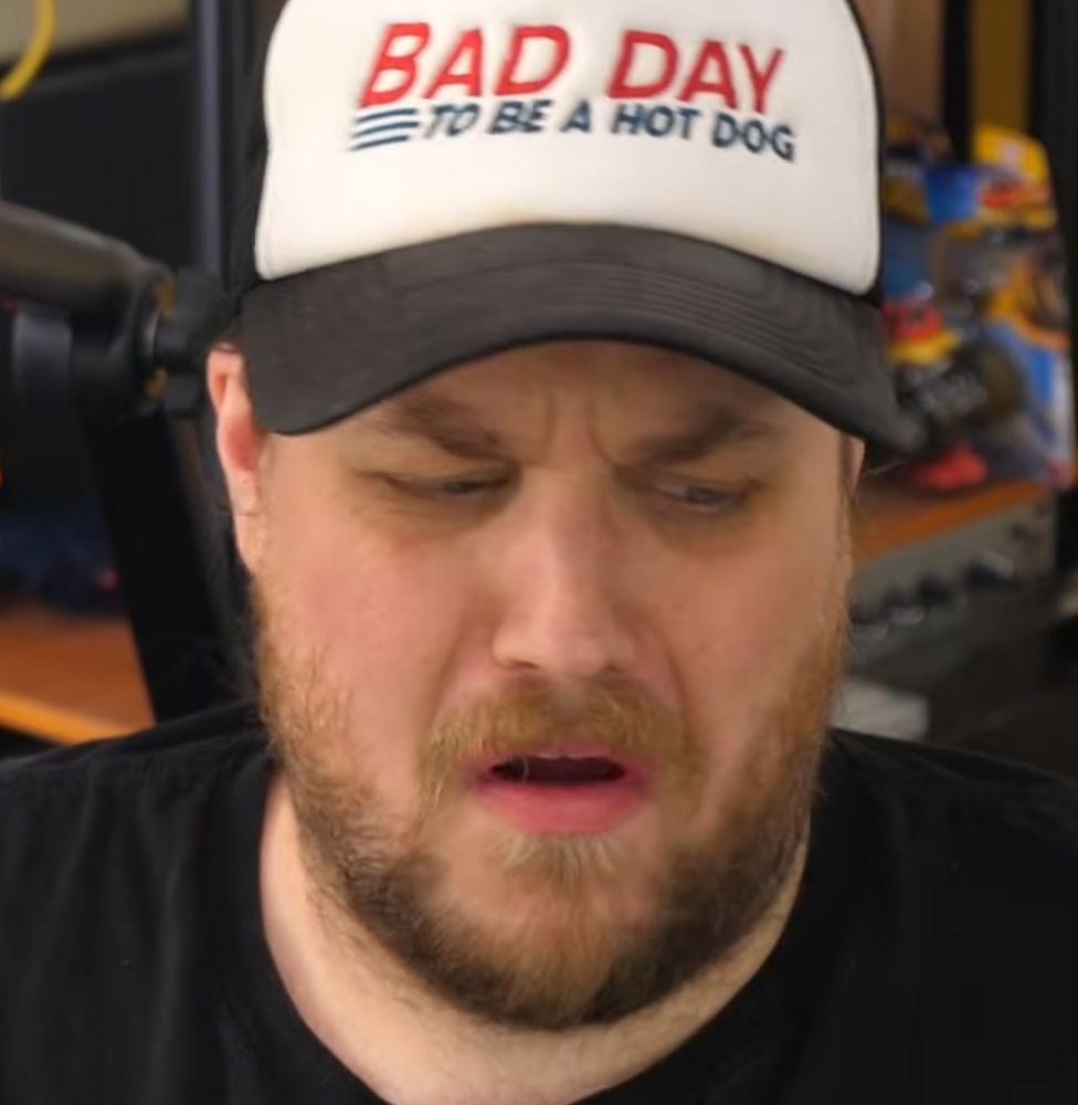 anton realising the error of his ways having just stuffed at least 3x more hot sauce into his gaping pie maw than anyone really should