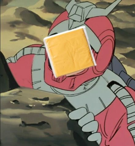Same image of char but now there's a Kraft single in his face 