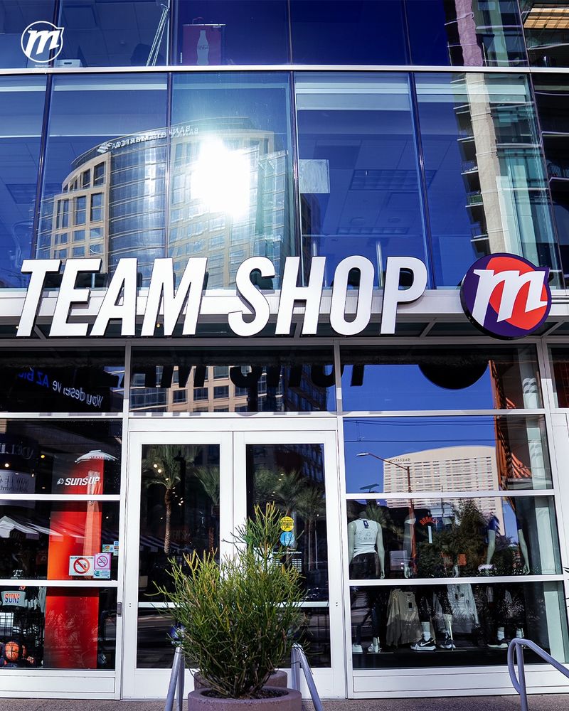 New logo at the team shop.