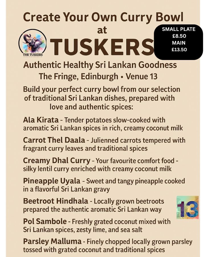 The Tuskers menu