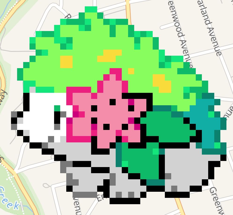 A pixel art shaymin