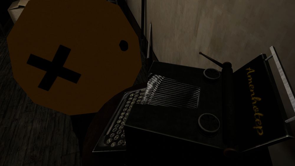 leaf about to save at a typewriter