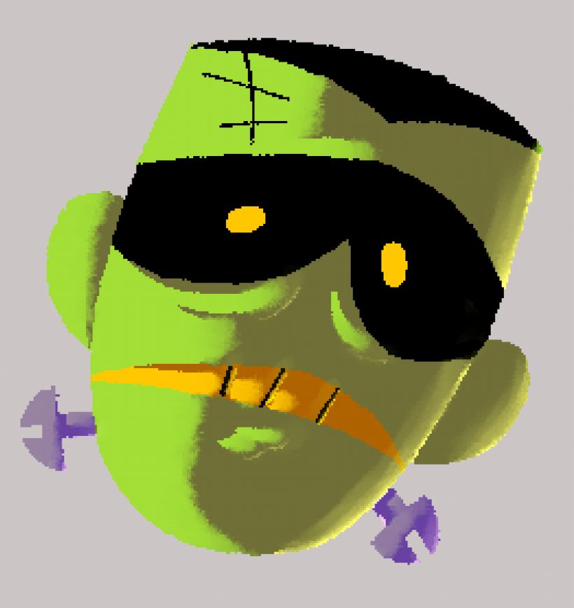 a lineless rendering of franklin's head