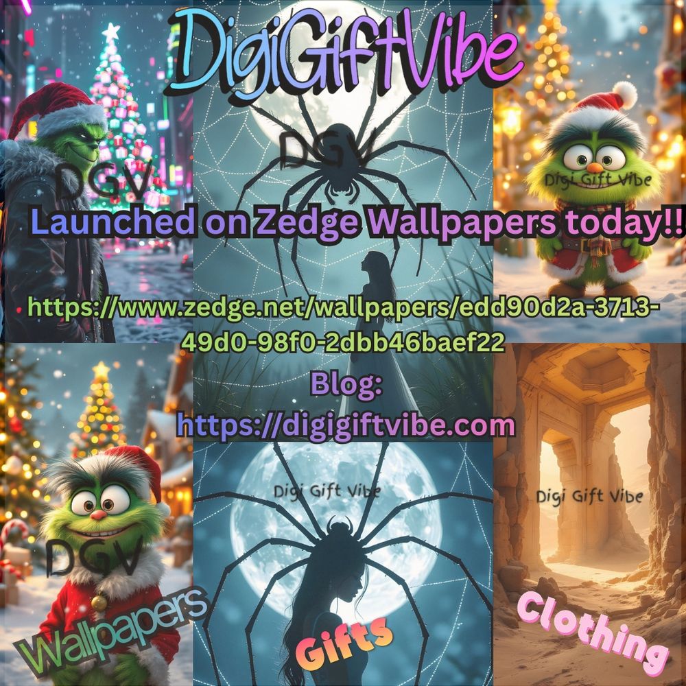 New Zedge Wallpaper Launch 1 & 2 December on DigiGiftVibe!!
#pinterest #digigiftvibe #launch #zedge #zedgewallpaper #grinch #spider #blog #christmaswallpaper #xmas #mobilewallpapers #etsy #zazzle #cafepress #gumroad #payhip #kofi# #spring #digitalart #digitalcreatios @NightCafeStudio