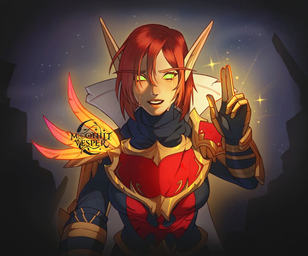 Ryneli Autumntide looms over a fallen defender of Quel'thalas as she manages to bring them back from the brink of death. A smile breaks through her frustrated tears, as she did not feel like she had enough mana left to make the save.