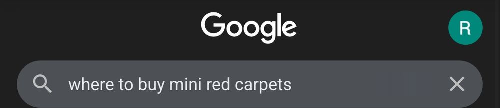 Google search question of "where to buy mini red carpets"