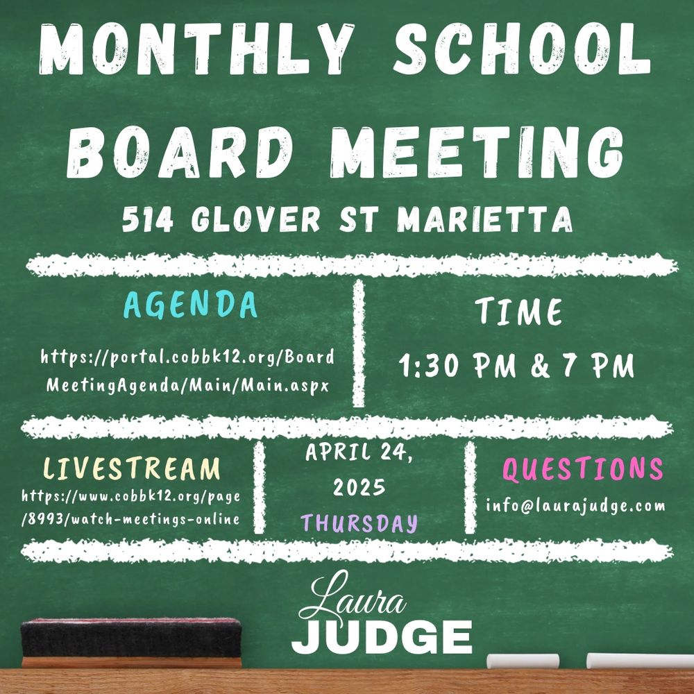 School board meeting information for 4/24 at 1:30 and 7 pm. Includes link to the agenda and livestream 