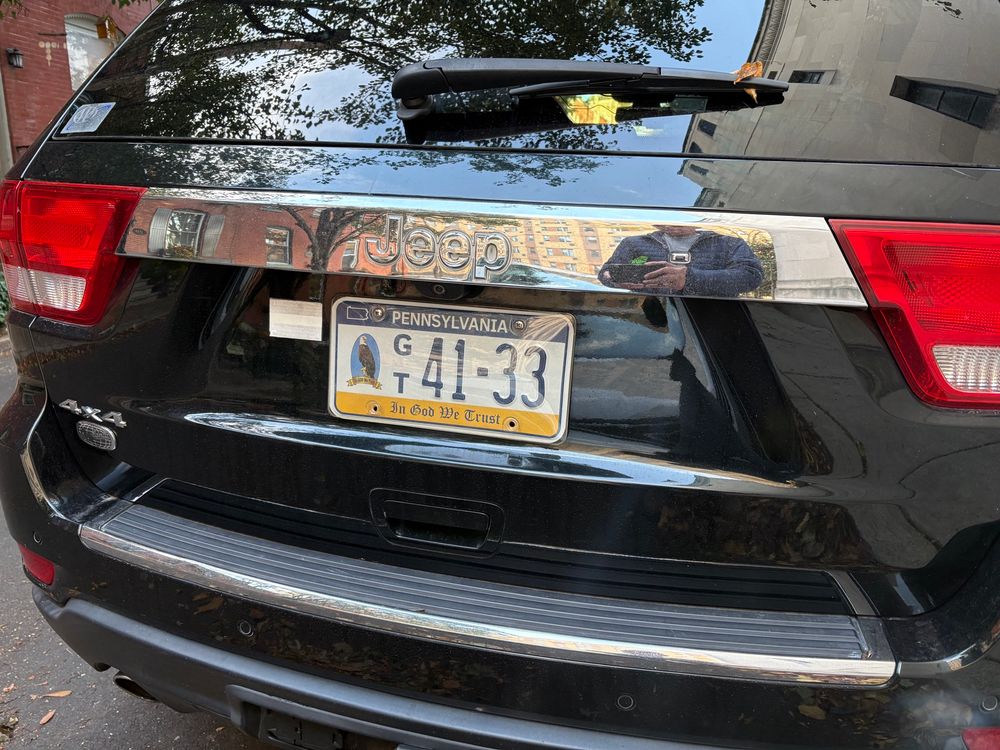 Pennsylvania license plate showing the Philadelphia eagles Super Bowl winning score 41-33 
Fly Eagles fly