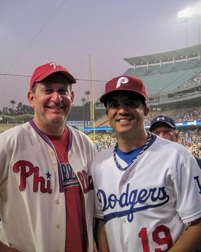 So excited to see the Phillies NLDS game tonight at Dodgers Stadium with my friend Jimmy McGuire from Jeopardy! 