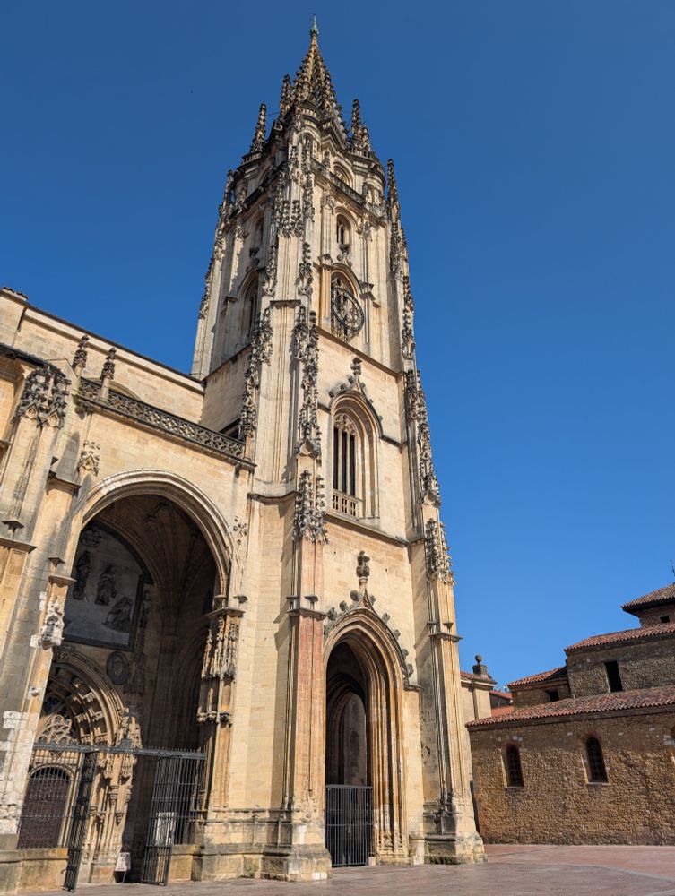 The cathedral against a clear blue sky