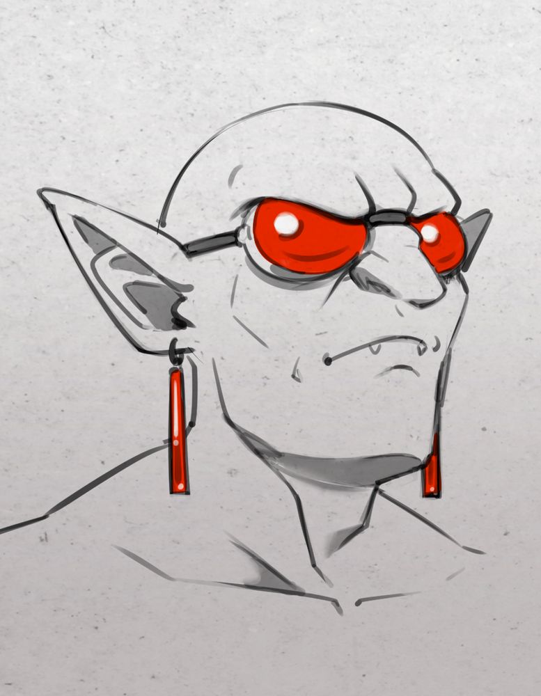 Quick doodle of the alchemist from a low angle because those are trendy now.