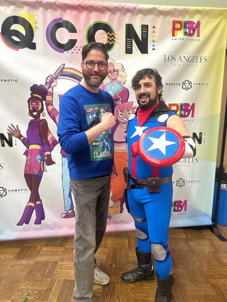 Josh and GaymerBryan who is dressed like Aaron Fischer in his Luciano Vecchio redesign!