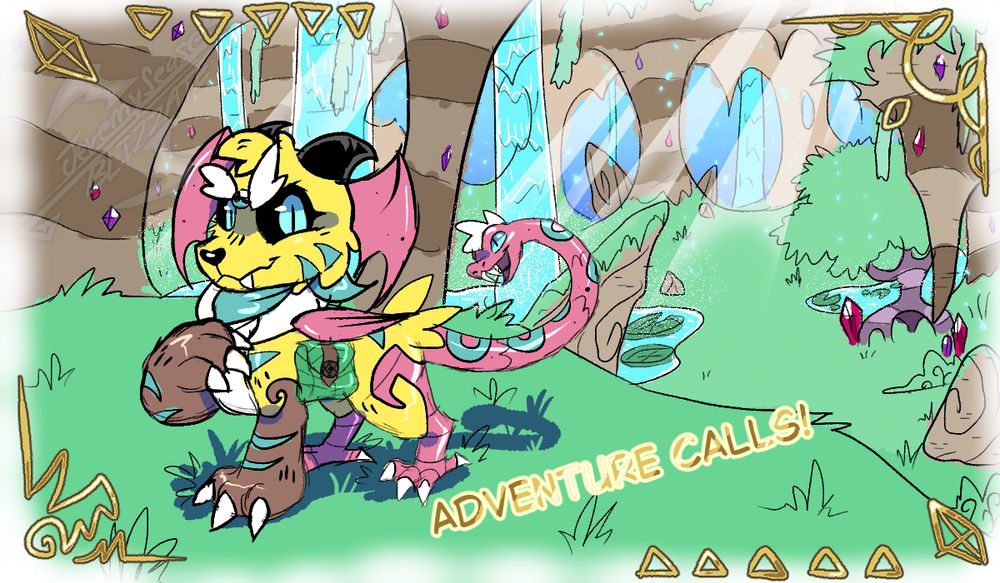 A chimeroar exploring a cave-like area.