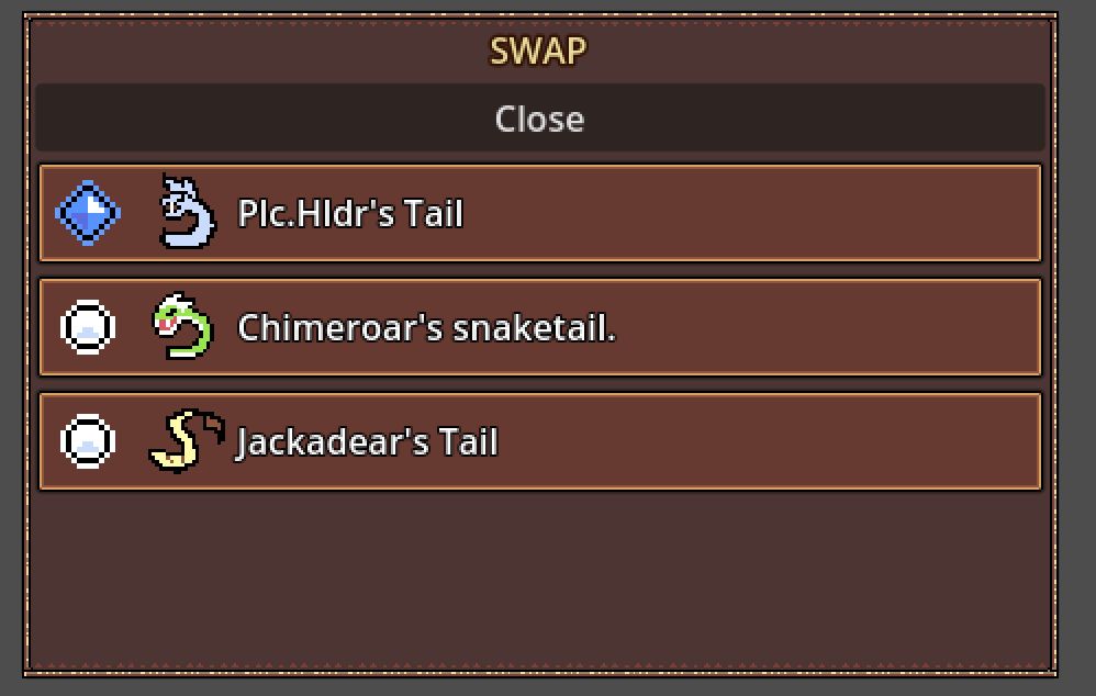 screenshot of part swap menu.