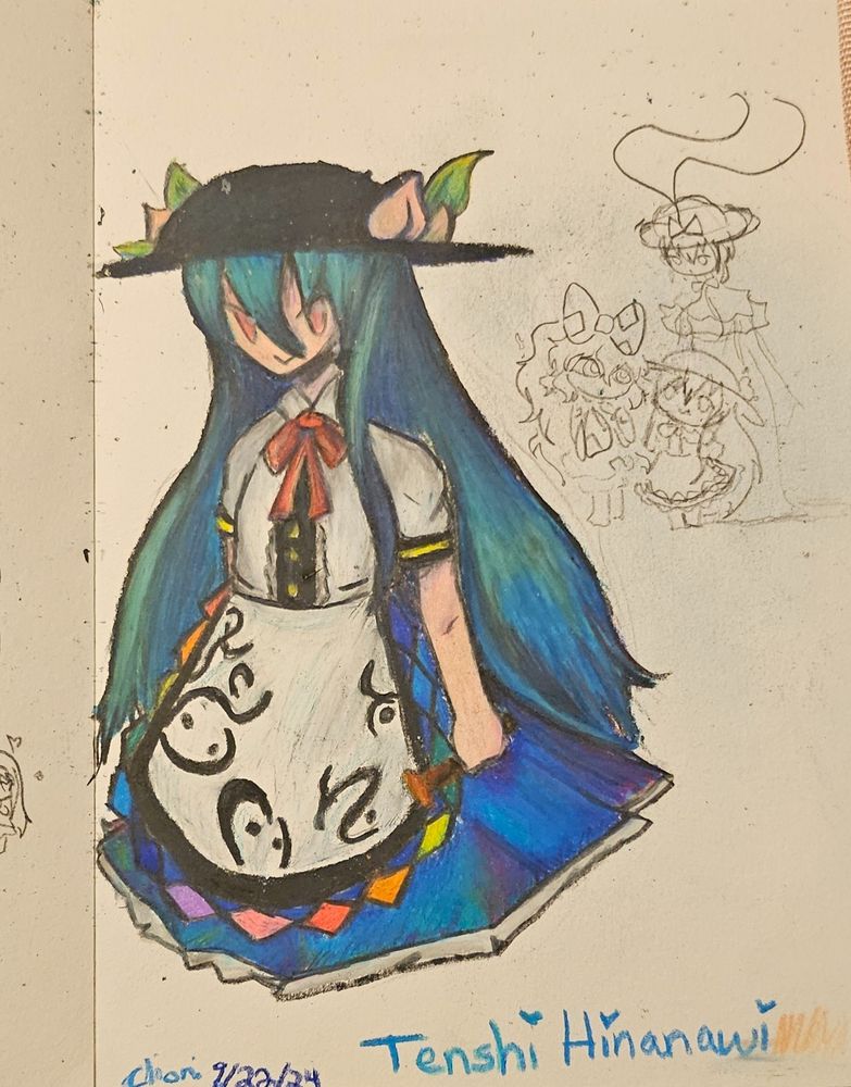 Drawing of Tenshi Hinanawi