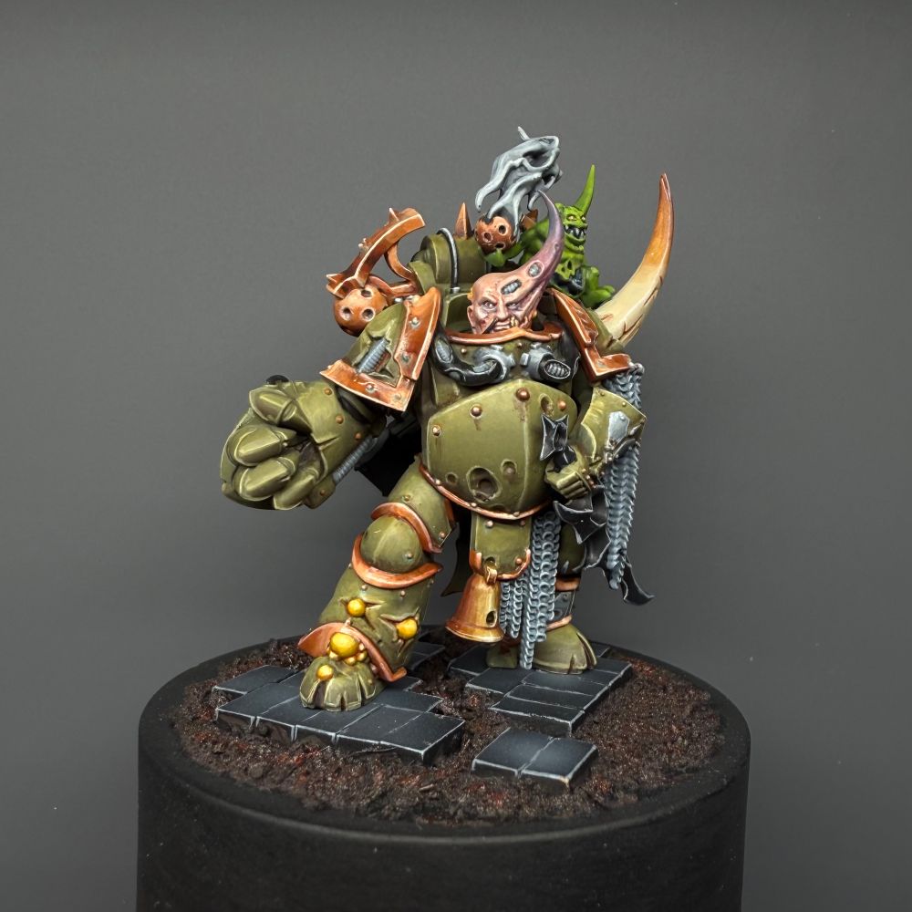 Painted death guard miniature on plinth