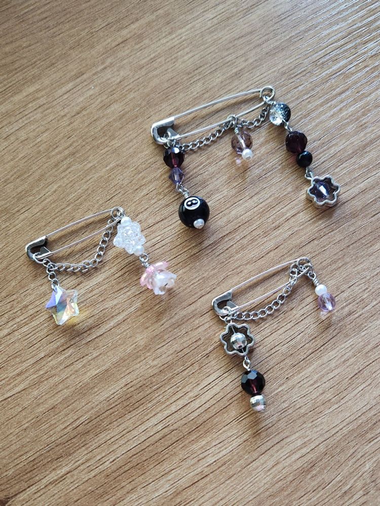 Fairy goth grunge y2k safet pin bag charms