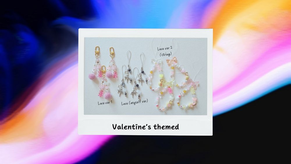 Valentines day themed phone charms and keychains 