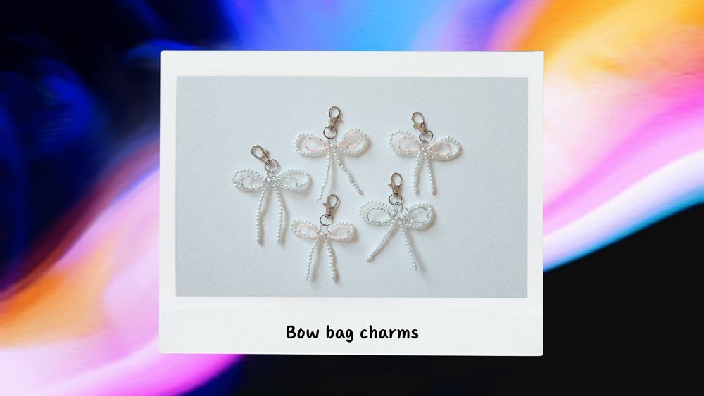 Beaded bow bag charms