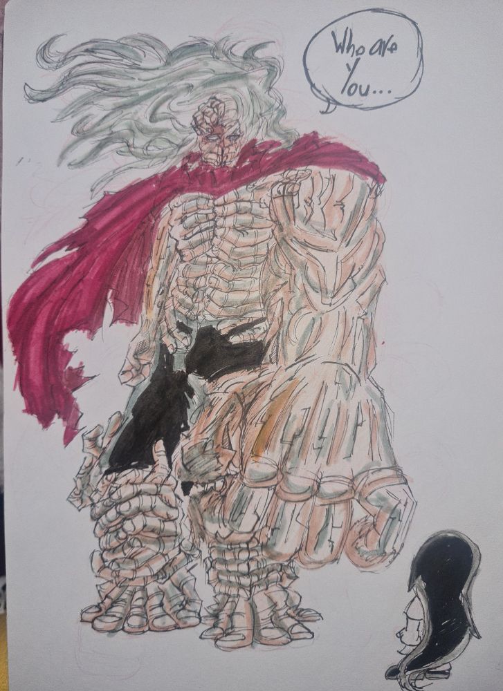 A monster meets the broken vessel.
