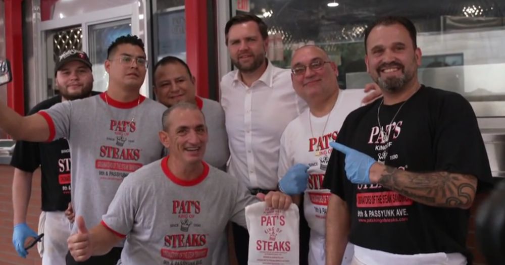 JD Vance orders cheesesteak at Pat's King of Steaks in Philadelphia