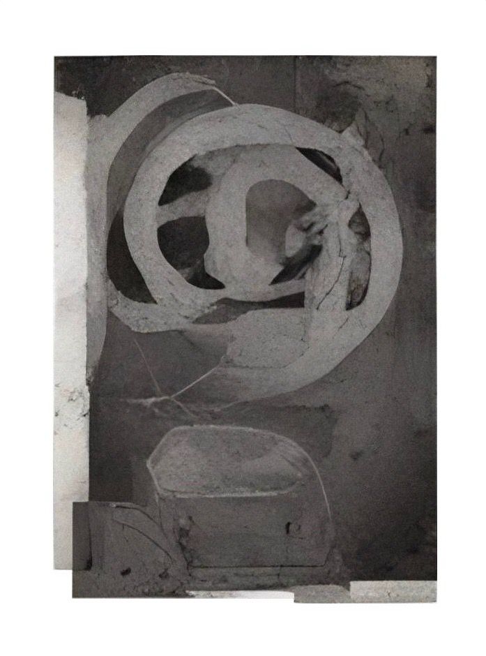 An abstract representation of an ectodermal cross-section features various layered shapes and curves, predominantly in shades of gray. The composition includes circular forms and irregular outlines, emphasizing the structural complexity of the ectodermal layer.