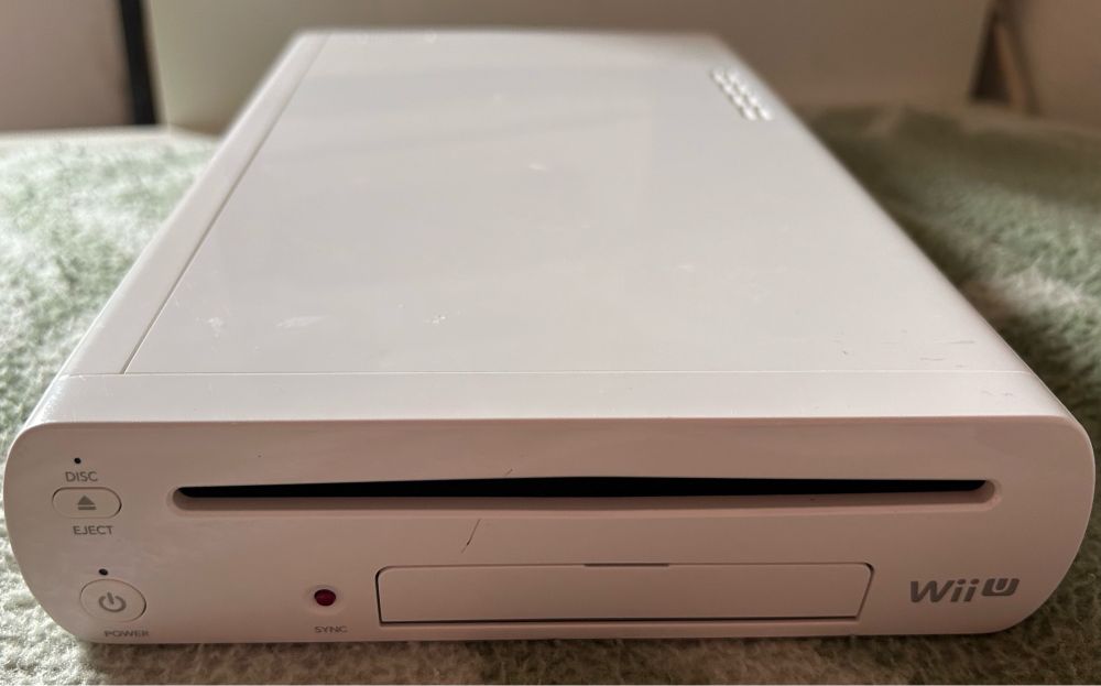 A white Japanese Wii-U console.