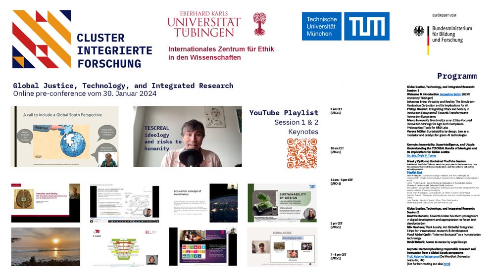 Übersicht zu pre-conference Global Justice, Technology, and iNtegrated Research, wie im Link