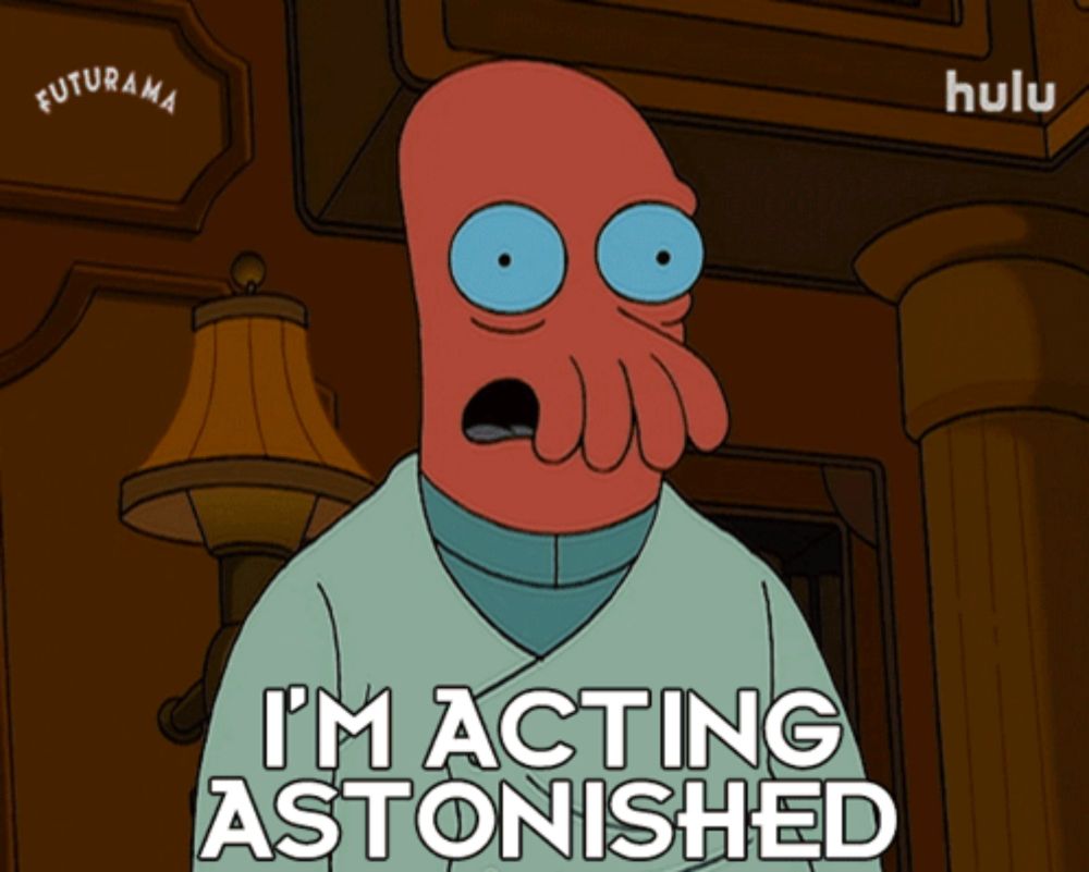 a cartoon character says i 'm acting astonished