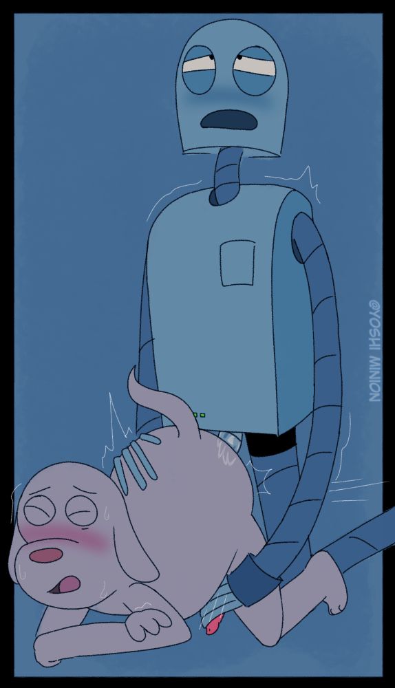 Robot and Dog from Robot Dreams having sex.
