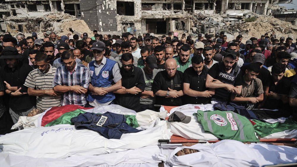 Israel’s military has targeted and killed an Al Jazeera correspondent and others with an airstrike as they sheltered outside a Gaza City hospital.